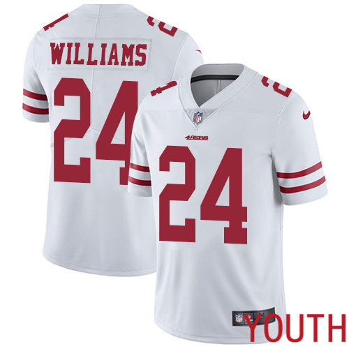 San Francisco 49ers Limited White Youth K Waun Williams Road NFL Jersey #24 Vapor Untouchable->youth nfl jersey->Youth Jersey